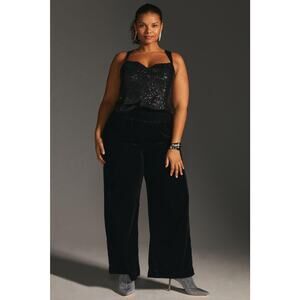 Maeve by Anthropologie Wide-Leg Pants velvet Black XL